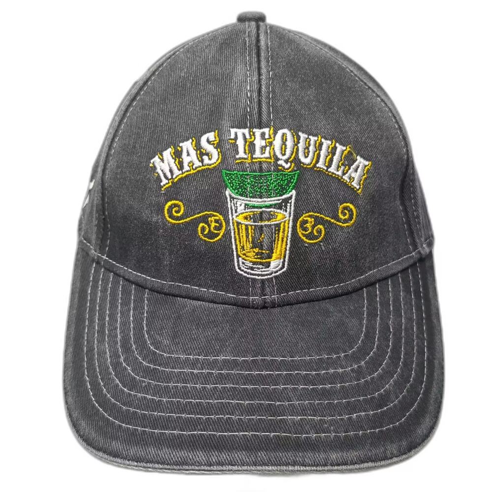 Cowgirl Hardware Baseball Cap Gray Yellow Mas Tequila Shot Glass OS Snapback Hat